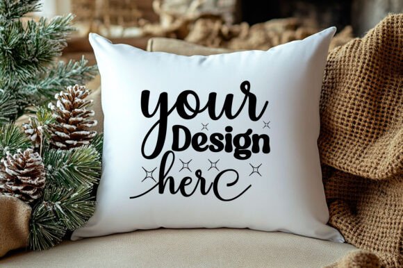 Christmas Pillow Mockup 93: A Versatile Graphic Design Asset for Product Mockups