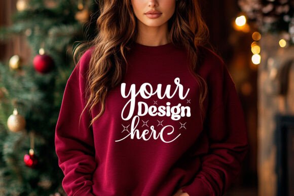 Christmas Sweater Mockup 104: A Festive Graphic Design Asset for Handmade Creations