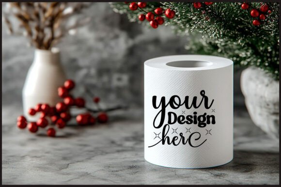 Christmas Toilet Roll Mockup 105 - A Festive Graphic Design Asset