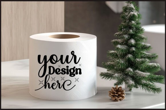 Christmas Toilet Roll Mockup 5 - Festive Graphics for Product Mockups