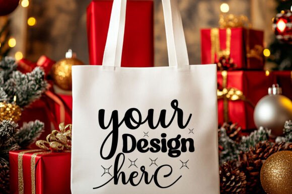 Christmas Tote Bag Mockup 16: A Graphic Design Asset for Product Mockups