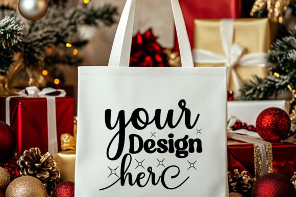 Christmas Tote Bag Mockup 2 - A Product Mockup for Modern Graphics