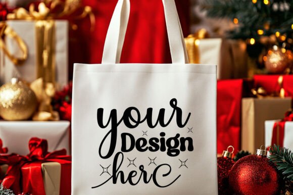 Christmas Tote Bag Mockup 37 for Graphics and Product Mockups