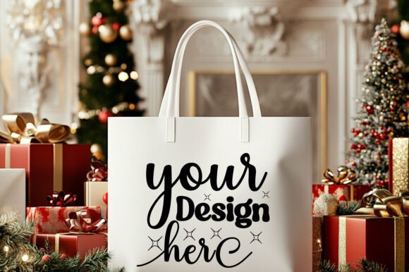 Christmas Tote Bag Mockup 88 for Product Mockups and Graphics