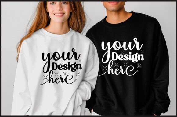 Gildan 18000 Couple Mockup 18 for Product Mockups and Graphics