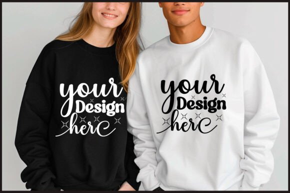 Gildan 18000 Couple Mockup 3 - A Festive Graphic Design Asset