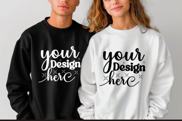 Gildan 18000 Couple Mockup 45 - Product Mockups for Graphics
