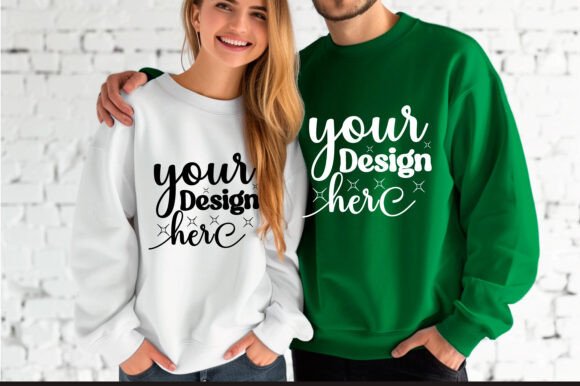 Gildan 18000 Couple Mockup 52 for Product Mockups and Graphics