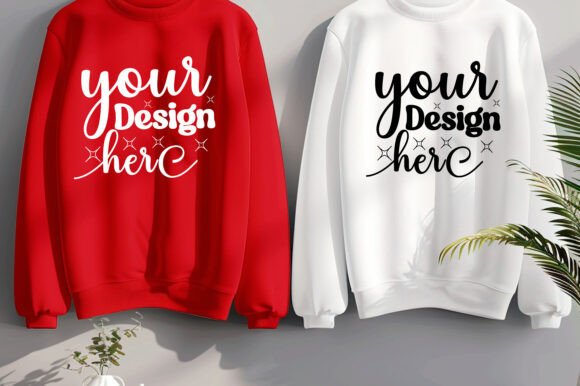 Gildan 18000 Couple Mockup 77 for Product Mockups and Graphics
