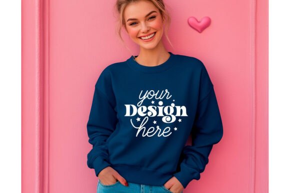 Gildan 18000 Indigo Blue Mockup 36 for Product Mockups and Graphics