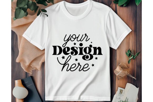 Gildan 64000 White Mockup 34 for Crafting and Product Mockups
