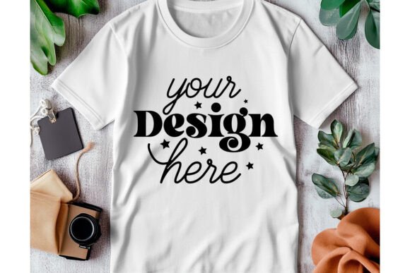 Gildan 64000 White Mockup 56 for Product Mockups and Graphics