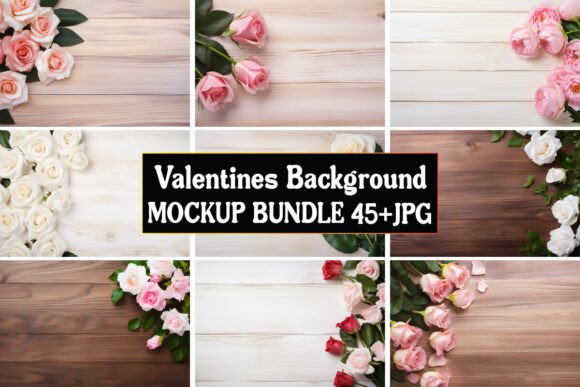 Valentines Background Mockup Bundle 01 for Graphics and Product Mockups